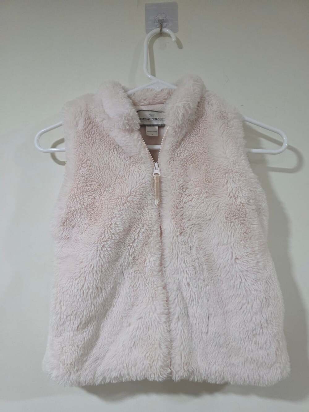 American Widgeon Girls Pink Faux Fur Zip Up Vest Size 6